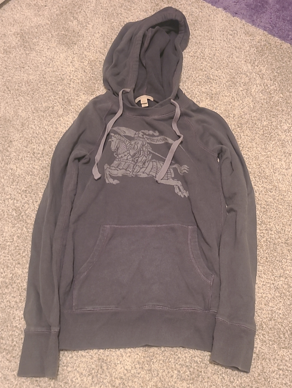 Burberry Charcoal Gray Horse Logo Hoodie